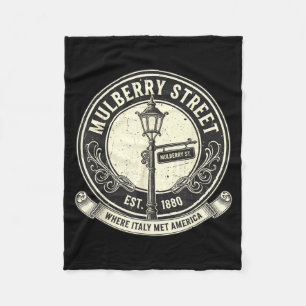 Mulberry Street Vintage New York Retro Little Ital Fleece Blanket