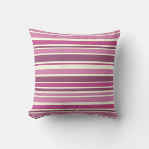 Mulberry Stripes Throw Pillow
