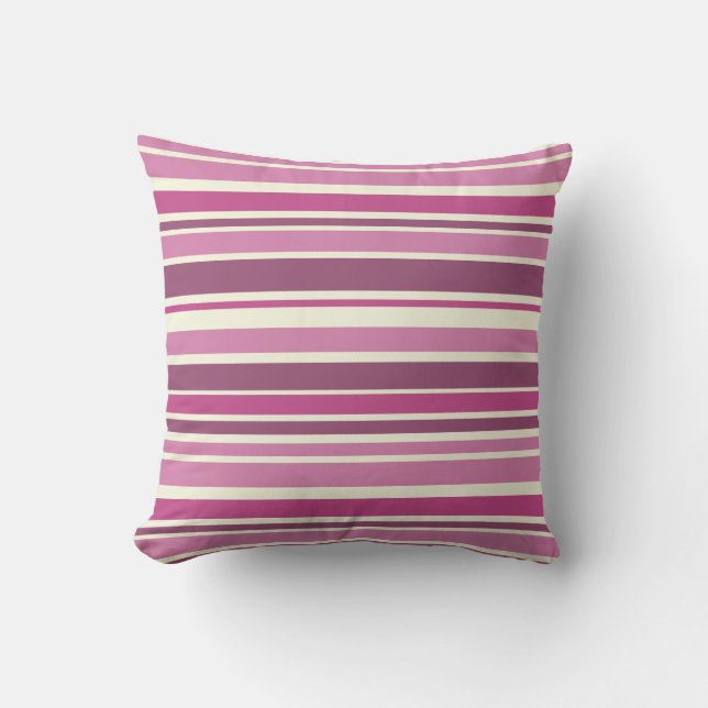 Mulberry Stripes Throw Pillow (Front)