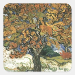 Mulberry Tree by van Gogh Square Sticker
