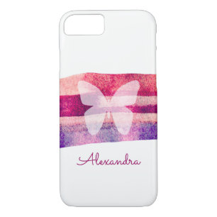 Mulberry Watercolor Butterfly Personalized iPhone 8/7 Case