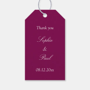Mulberry Wedding Favour Thank You Gift Tags