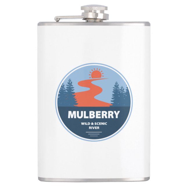 Mulberry Wild And Scenic River, Arkansas Hip Flask (Front)
