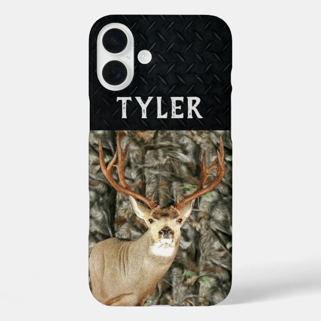 Mule Deer Camo Hunting Name Antlers Buck Case-Mate iPhone Case (Back)