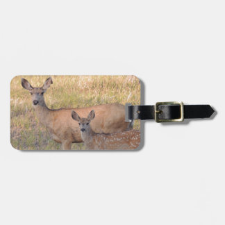 Mule Deer Doe and Fawn Luggage Tag