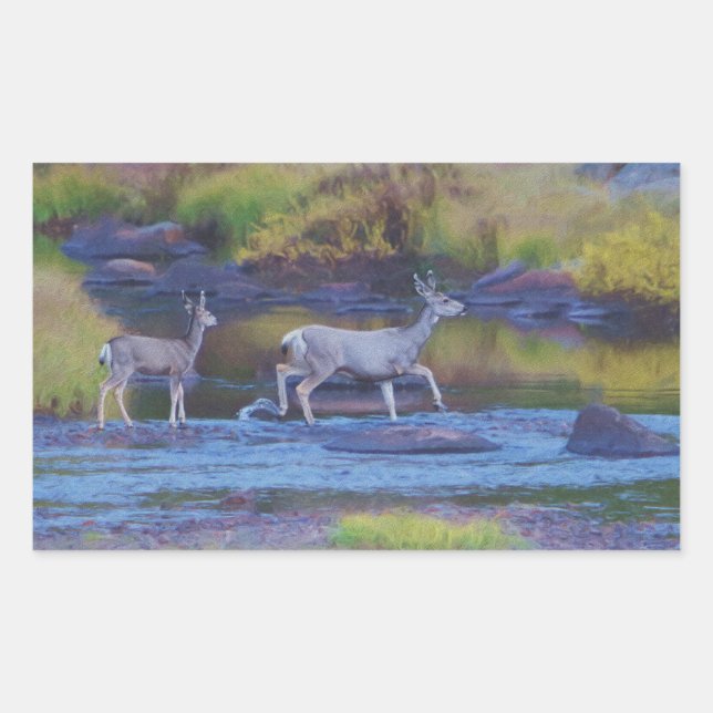 Mule Deer Doe and Fawn Sticker (Front)
