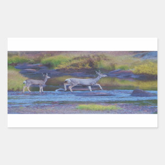 Mule Deer Doe and Fawn Sticker