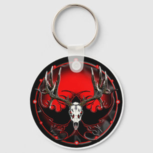 Mule deer ,flames keychain