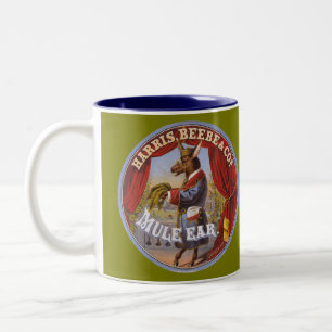 Mule Ear Tobacco Label Two-Tone Coffee Mug