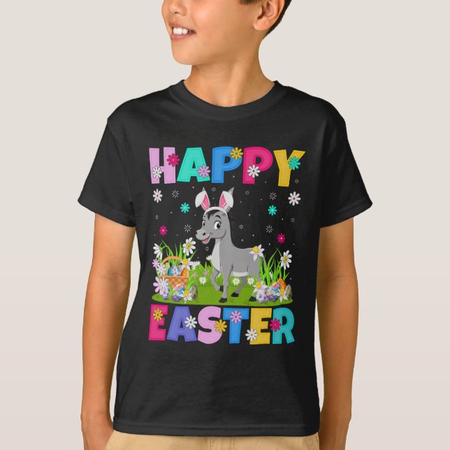 Mule Happy Easter Egg Hunt Bunny Ear Mule Easter  T-Shirt (Front)