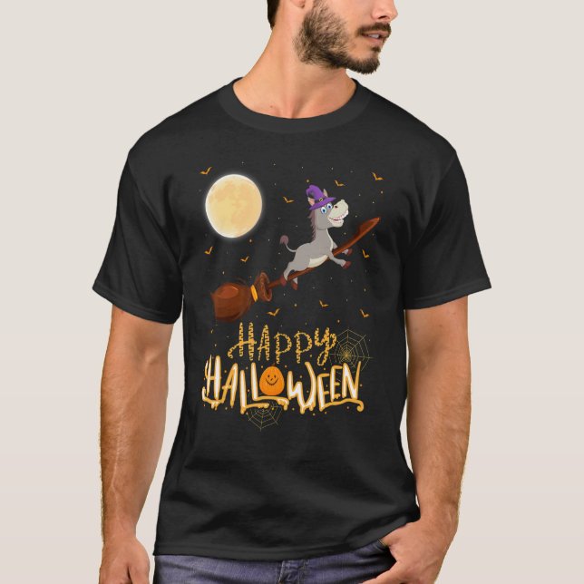 Mule Ride Witch Shotgun Mule Halloween T-Shirt (Front)