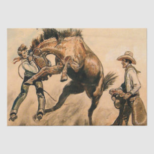 “Mule” Western Art by Will James Tissue Paper