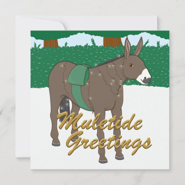Muletide Greetings - Christmas Card (Front)