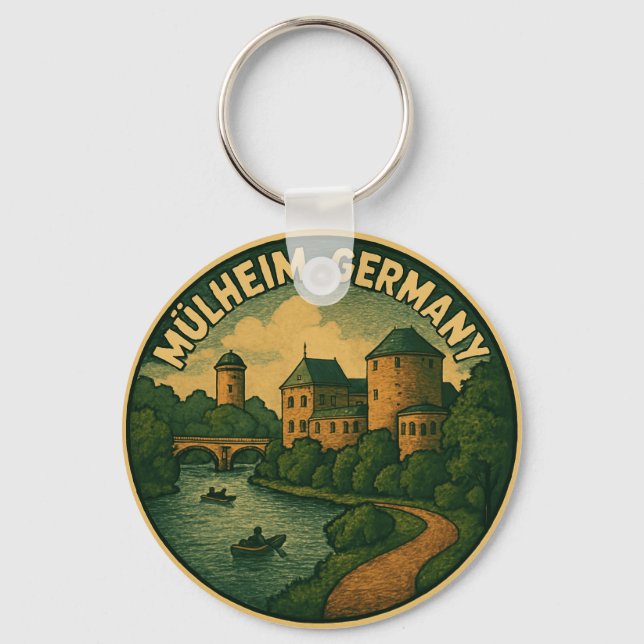 Mülheim Germany Castle Art Keychain (Front)