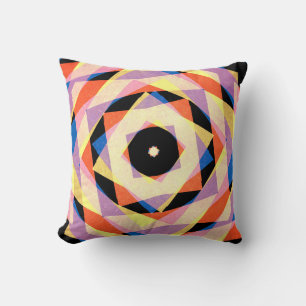 Mulicoloured striped diamond shapes backgroundjagg throw pillow