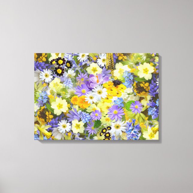 MULITCOLORED FLORAL BACKGROUND PATTERN CANVAS PRINT (Front)