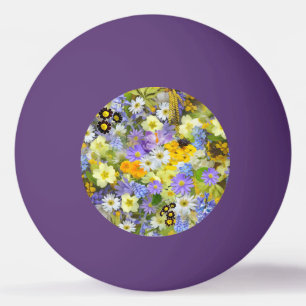 MULITCOLORED FLORAL BACKGROUND PATTERN PING PONG BALL