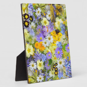 MULITCOLORED FLORAL BACKGROUND PATTERN PLAQUE