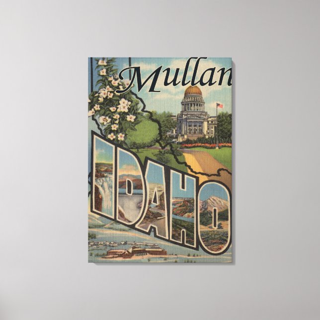 Mullan, IdahoLarge Letter ScenesMullan, ID Canvas Print (Front)
