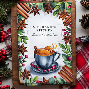 Mulled Cider Personalized Christmas Kitchen Towel