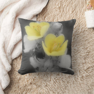 Mullein Flower And Beetle Nature Throw Pillow