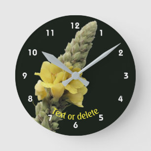Mullein Flower Personalized   Round Clock