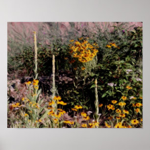 Mulleins Black Eyed Susan Flowers Poster