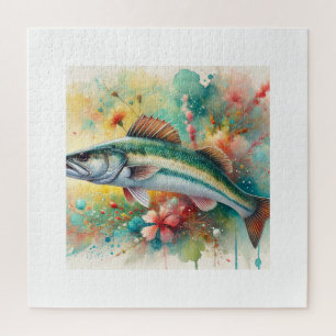 Mullet fish in watercolor 050824AREF138 - Watercol Jigsaw Puzzle