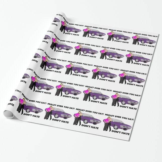 Mullet Over Think Again Wrapping Paper (Unrolled)