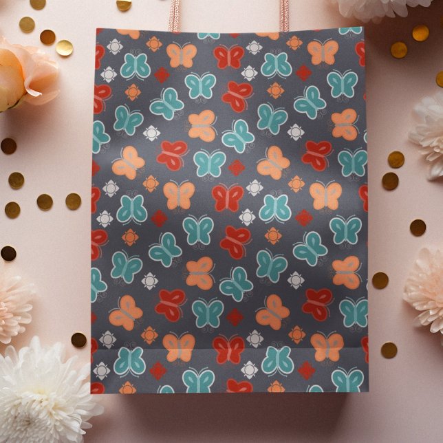 Multcolor Butterfly Cartoon Large Gift Bag (gift bag, birthday surprise gift bag, teddy bear gift bag, wine gift bag, travel bag, use and throw )
