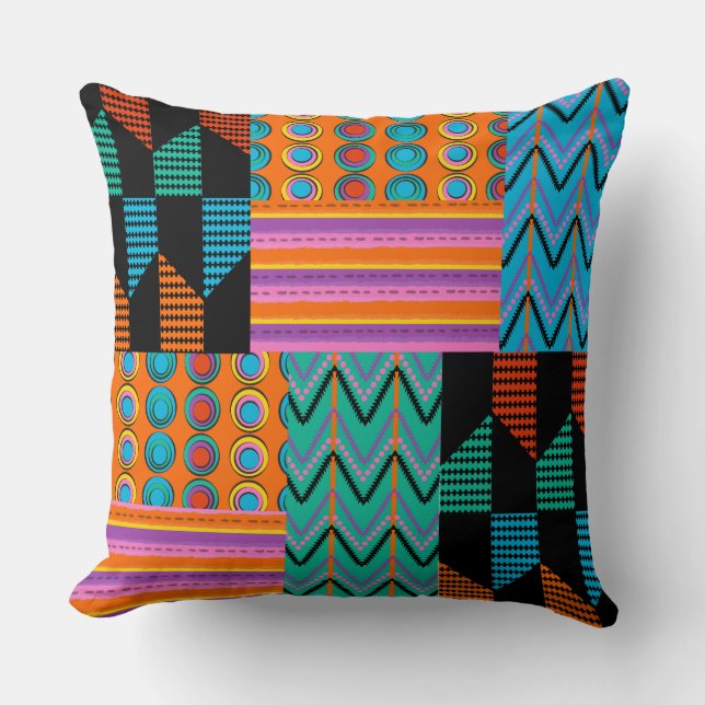 Multi African Aztec Designer Pillow (Front)