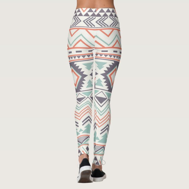 Multi Aztec Pastel Women Leggings (Back)