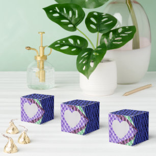 Multi blue Colour Texture Crochet Favor Box