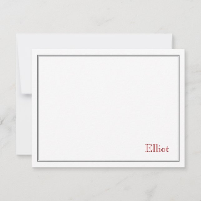 Multi-Border Flat Note Thank You Card Bar Mitzvah (Front)