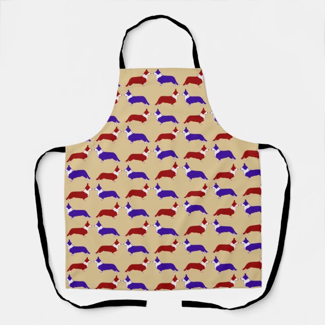 Multi Cardigan Corgi Apron (Front)