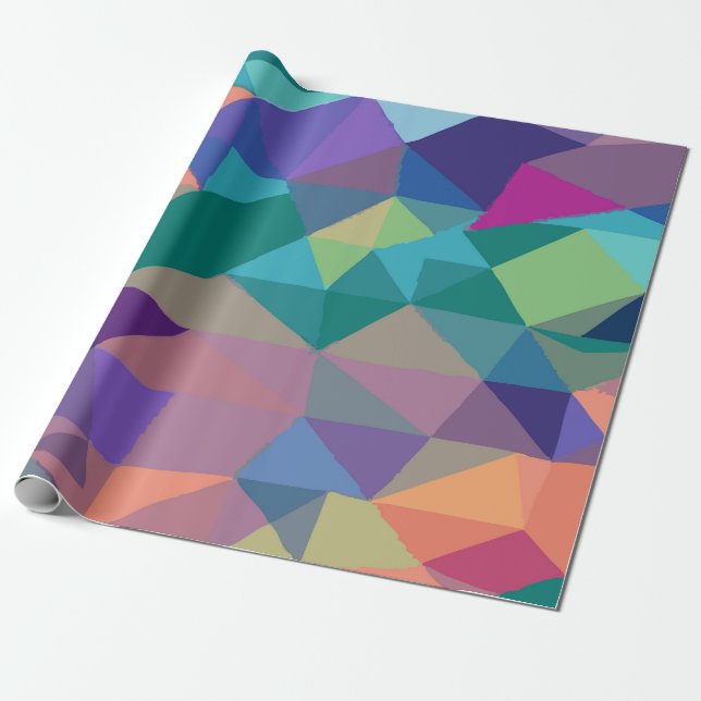 Multi-Color Abstract Triangle Pattern – Modern Wrapping Paper (Unrolled)
