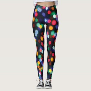 Multi Color Bokeh ChristmasLights Pattern Leggings