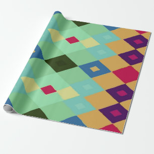 Multi-Color Diamond Pattern on Yellow – Bold Wrapping Paper