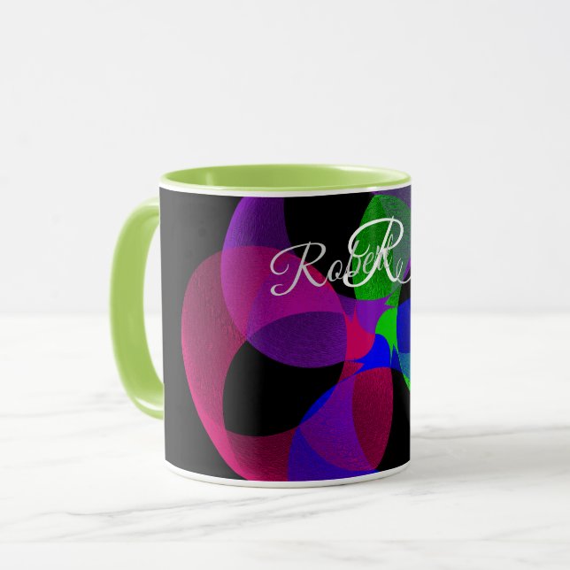 Multi Color Geometric Fusion Coffee Mug (Front Left)