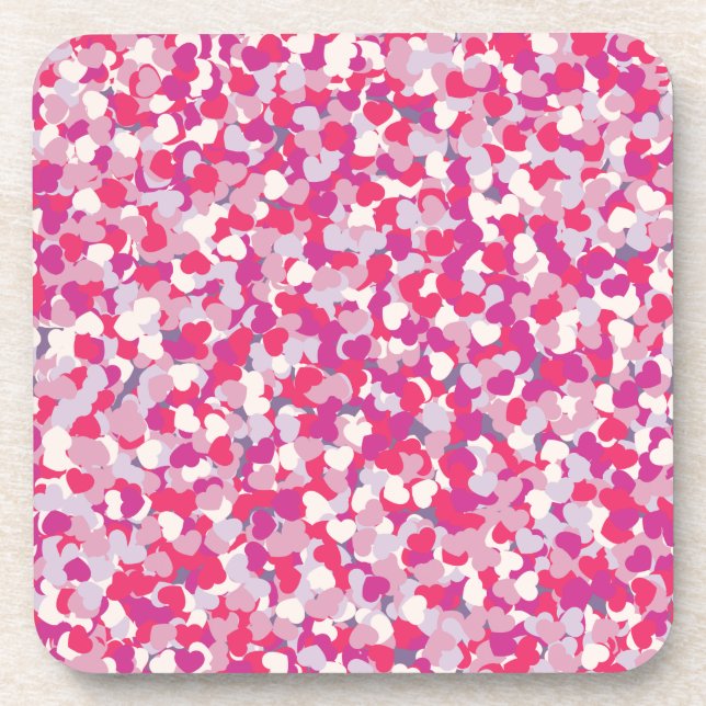 multi Color Heart Confetti2 Coaster (Front)