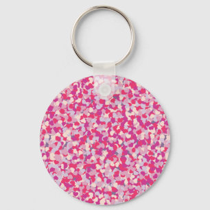 multi Color Heart Confetti2 Keychain