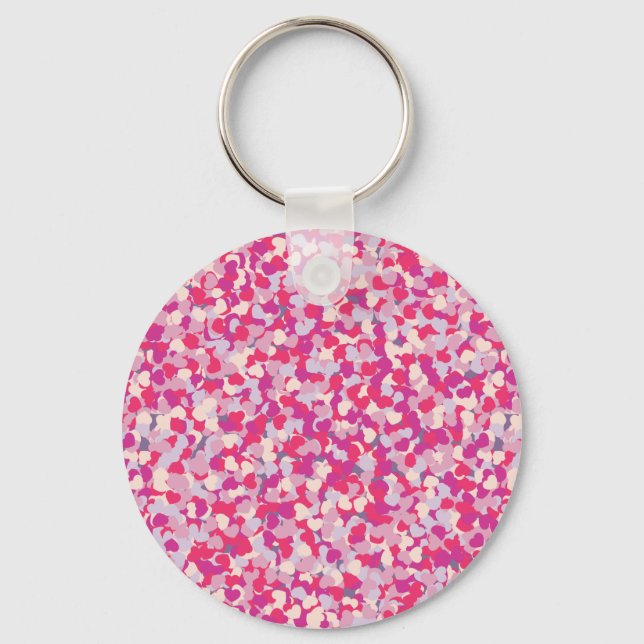 multi Color Heart Confetti2 Keychain (Front)