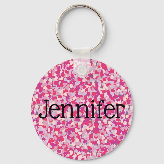 multi Color Heart Confetti2 Keychain (Front)