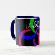 Multi Color Interchange Geometric Coffee Mug