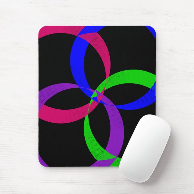 Multi Color Interchange Geometric Mouse Pad (With Mouse)