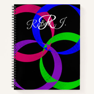 Multi Color Interchange Geometric Spiral Notebook