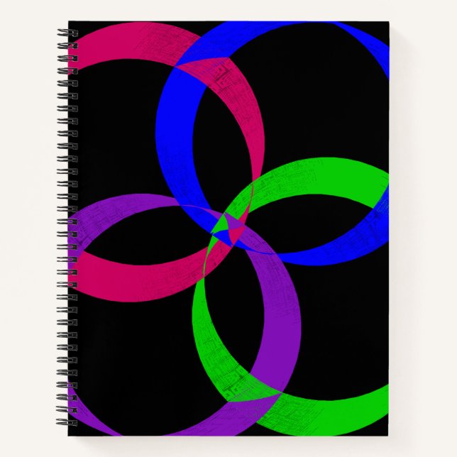 Multi Color Interchange Geometric Spiral Notebook (Front)