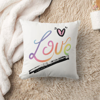 Multi-Color Love Throw Pillow
