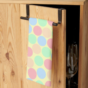 Multi-Color Pastel Dots Pattern Kitchen Towel