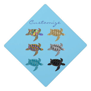 Multi-color Sea Turtles Thunder_Cove Graduation Cap Topper